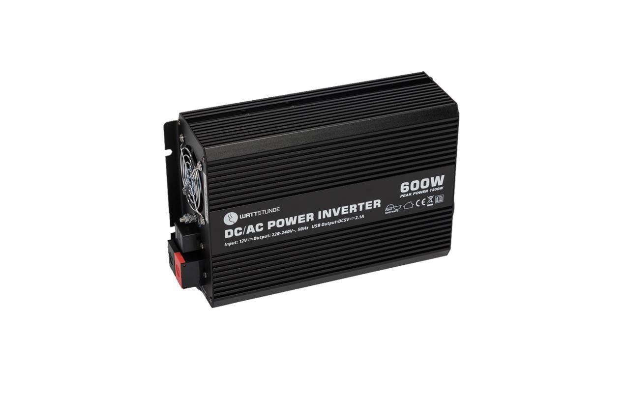 Solarladeregler WS12/600SI 600 W / 1200 W 12 V<br>Kompakter Spannungswandler mit reiner Sinuswelle zur Versorgung von 230 V Wechselstrom Verbrauchern
