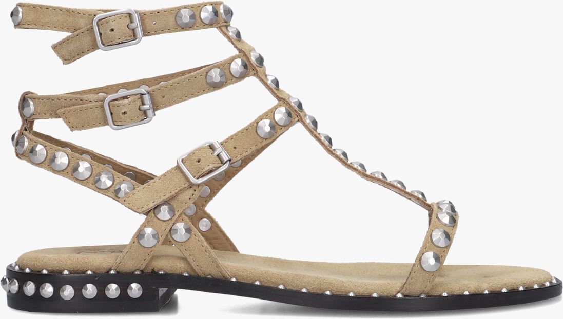beige ash platte sandalen play