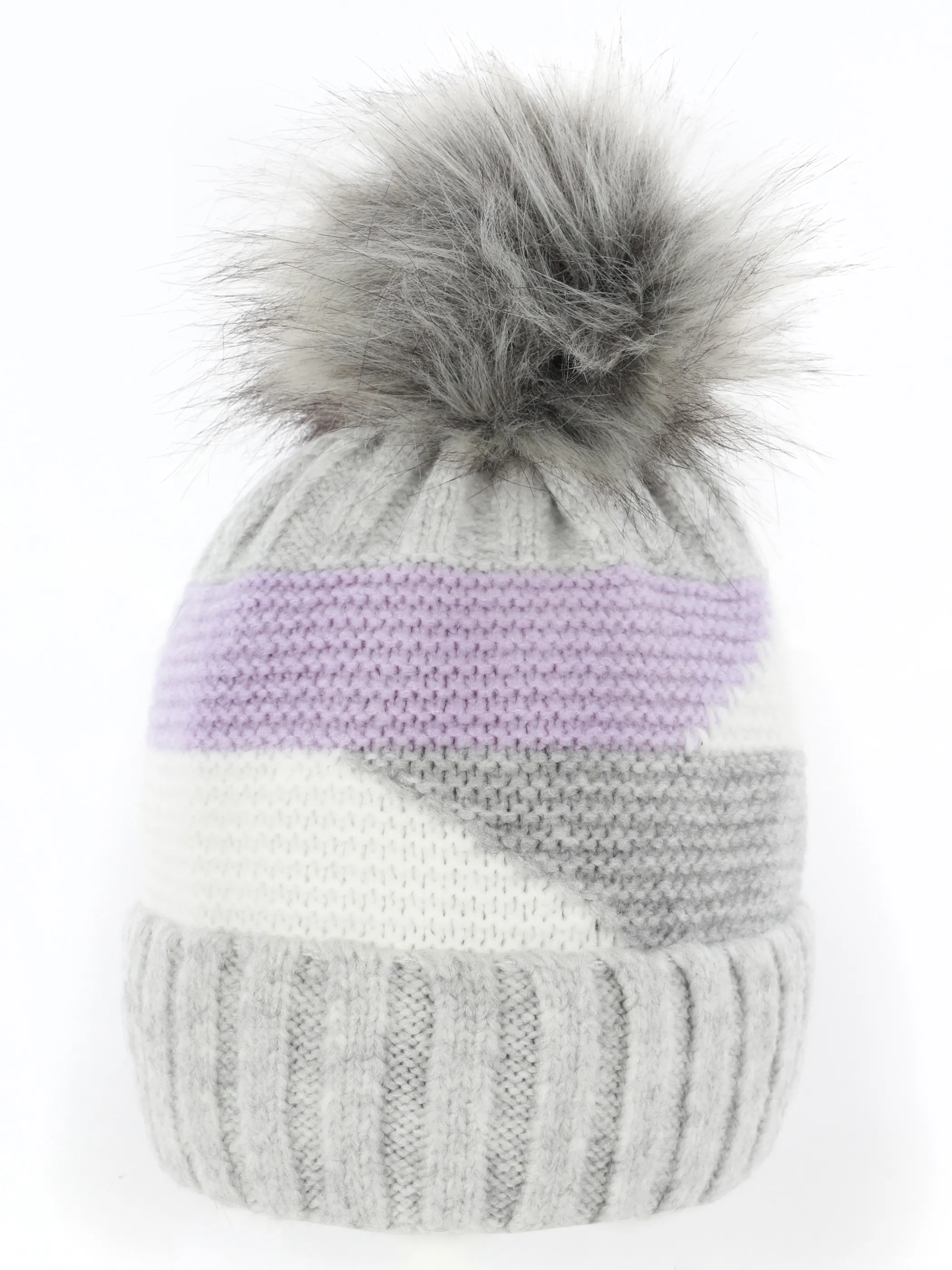 Damen Stickmütze mit Bommel