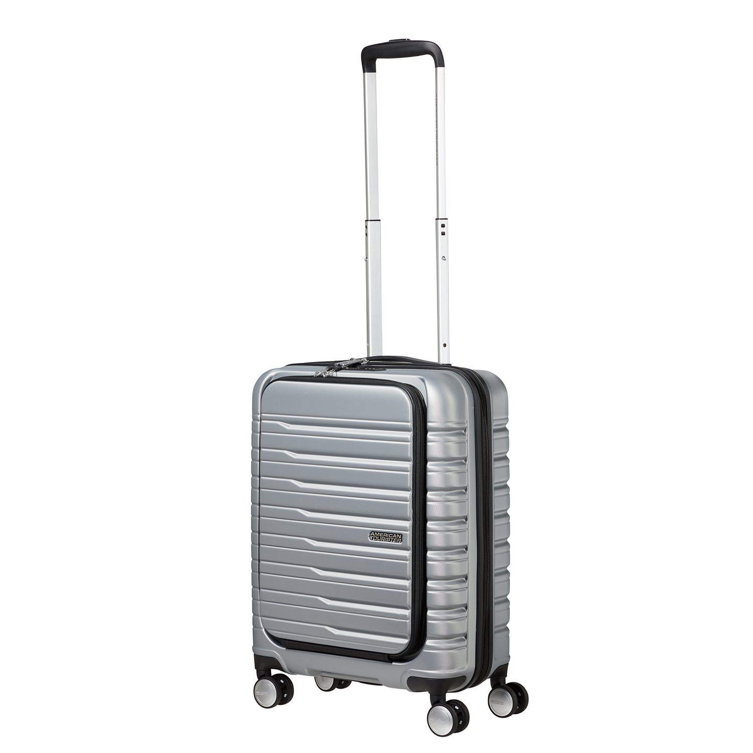 American Tourister Flashline Spin. 55/20 Frontloader Cabin Trolley sky silver