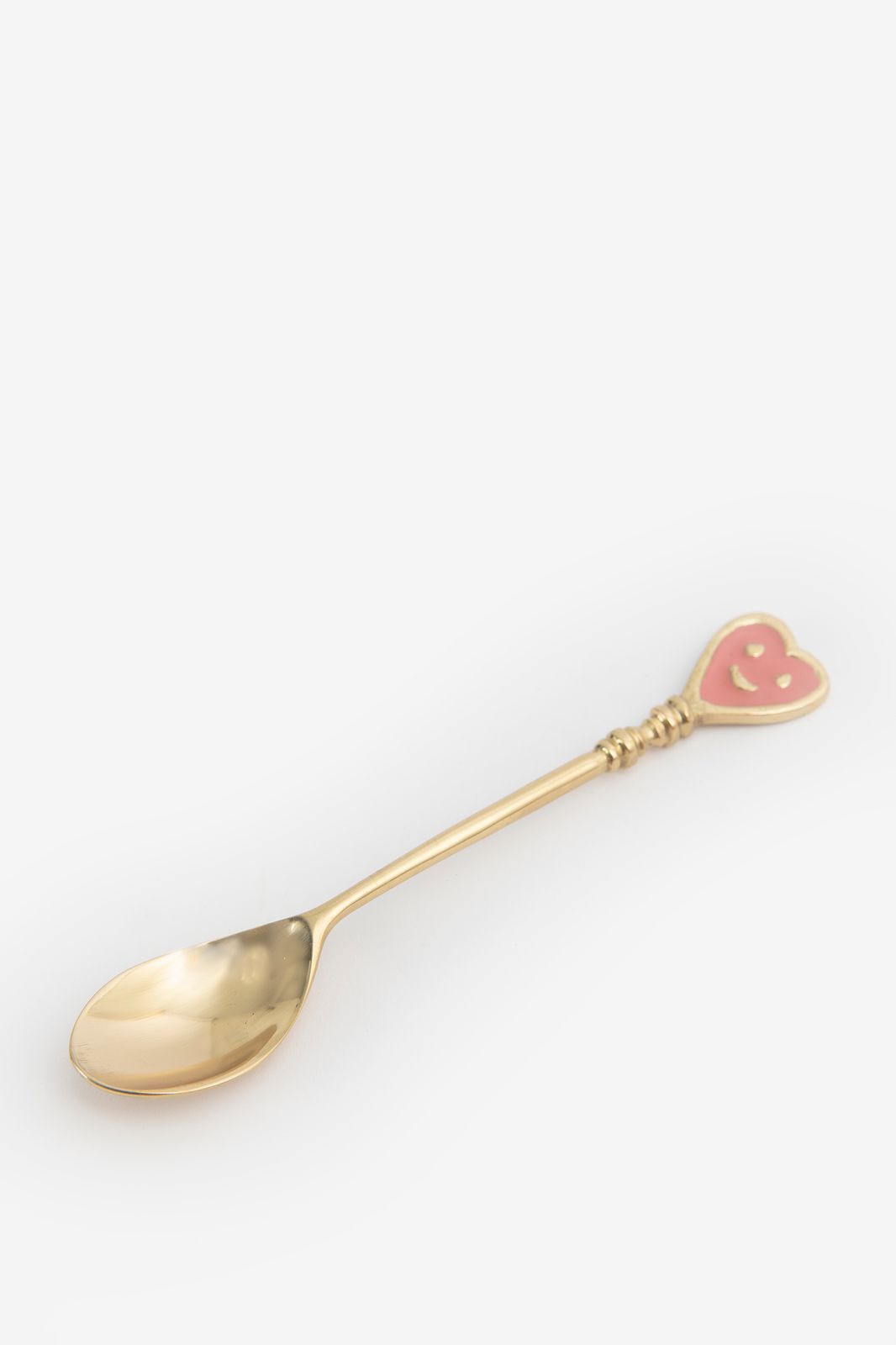 Roze en goudkleurige theelepels smiley hartjes