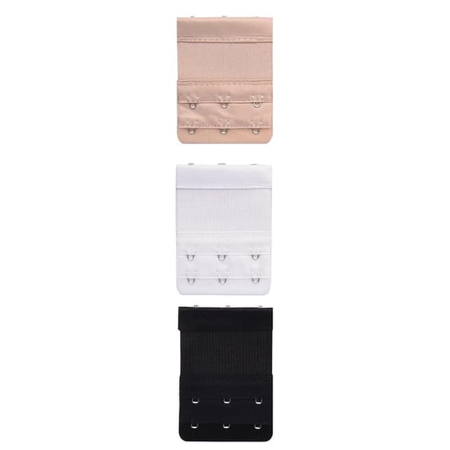 BH-forlængere Hvid / sort / lys beige 3-pak