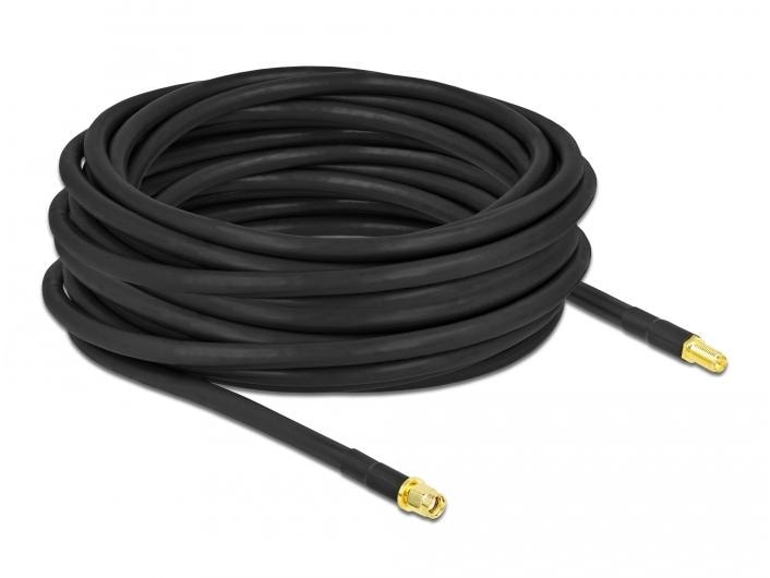 Delock Antennenkabel LMR/CFD300 RP-SMA zu RP-SMA, 10 m Delock WLAN Antennenkabel RP-SMA Stecker zu RP-SMA Buchse LMR/CFD300 10 m low loss