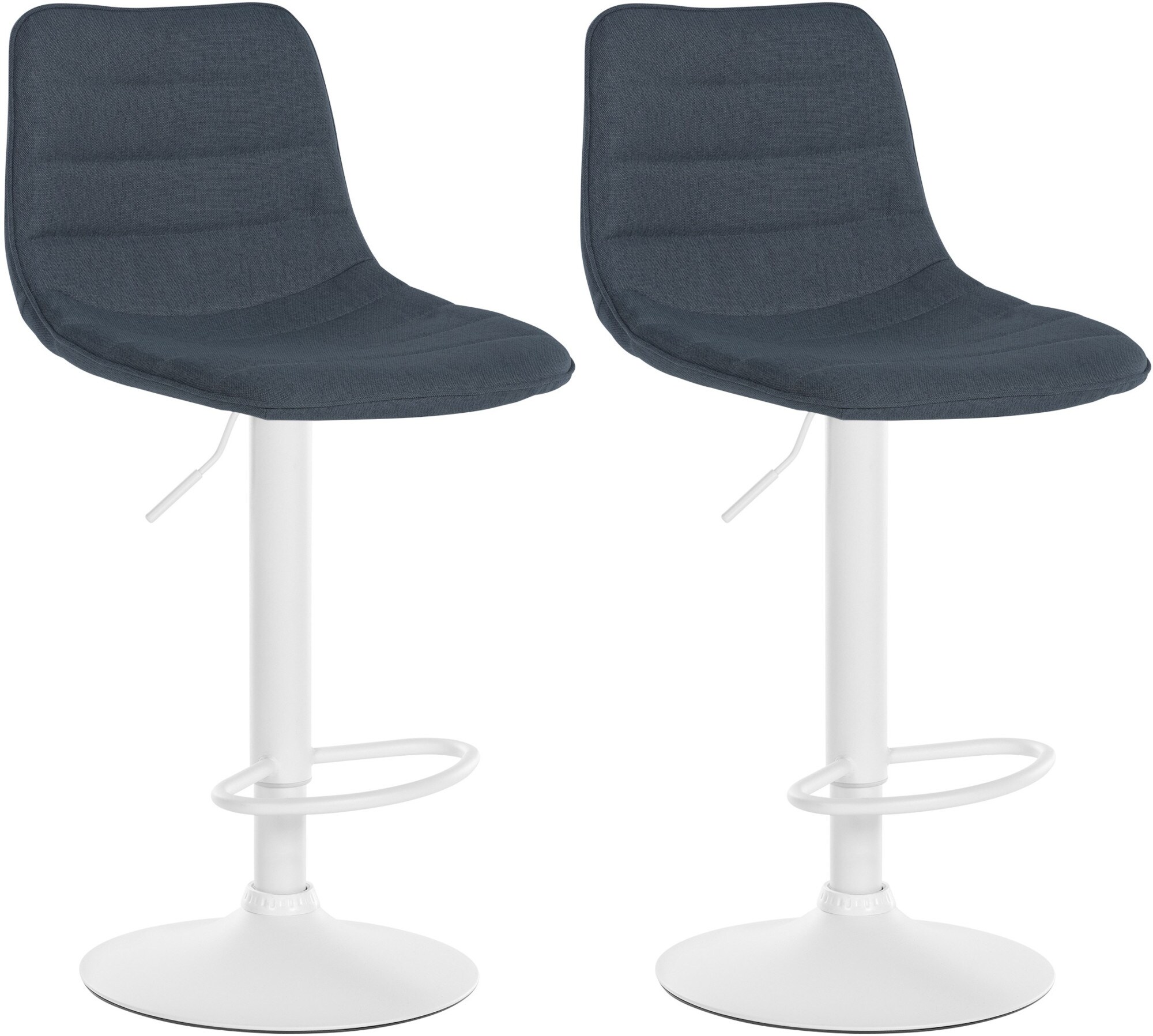 CLP 2er Set Barhocker Lex Stoff I Höhenverstellbare Thekenhocker Mit Stoffbezug I Drehbare Tresenstühle Mit Metallgestell