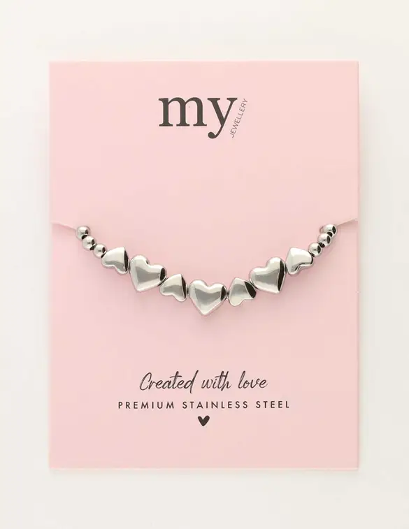 My Jewellery Steel beads heart bracelet MJ13709