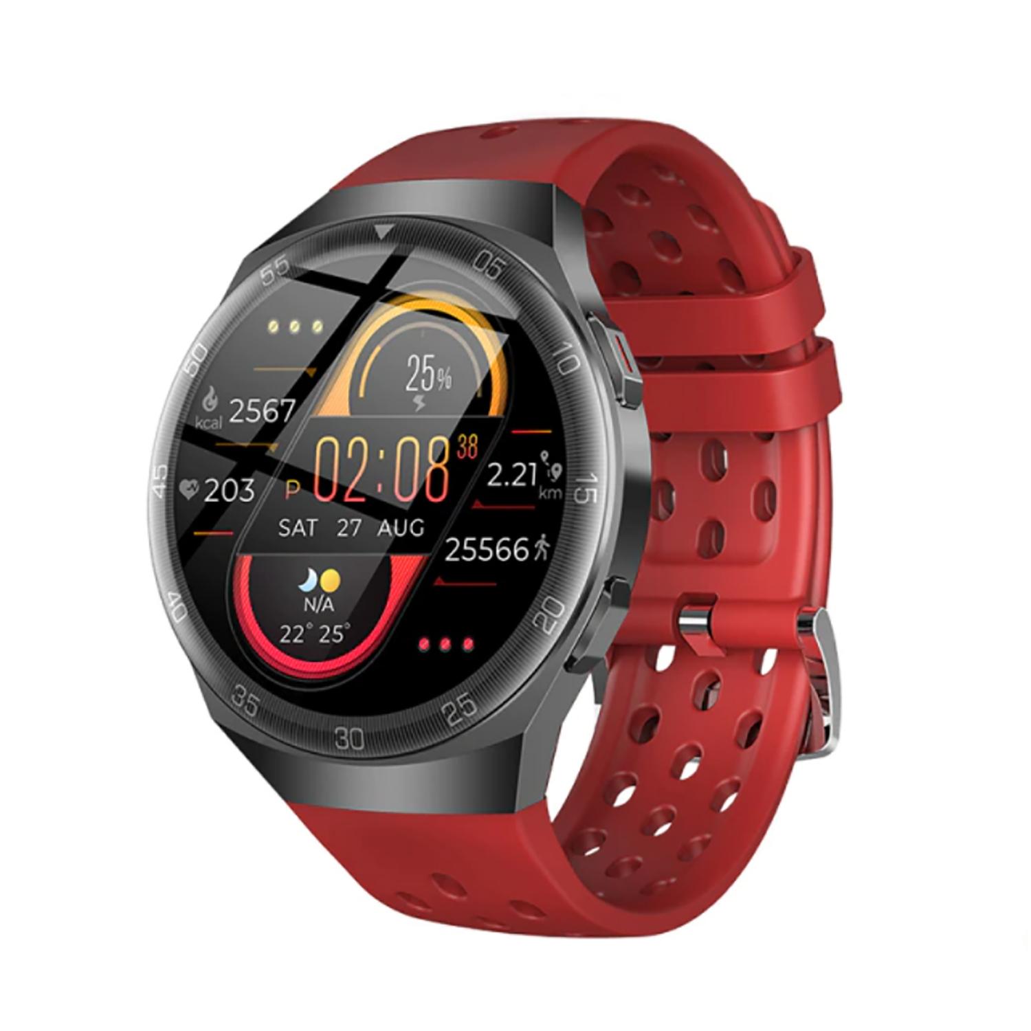TPFNet Smart Watch / Fitness Tracker IP68 - Silikon Armband - Android & IOS - Schwarz