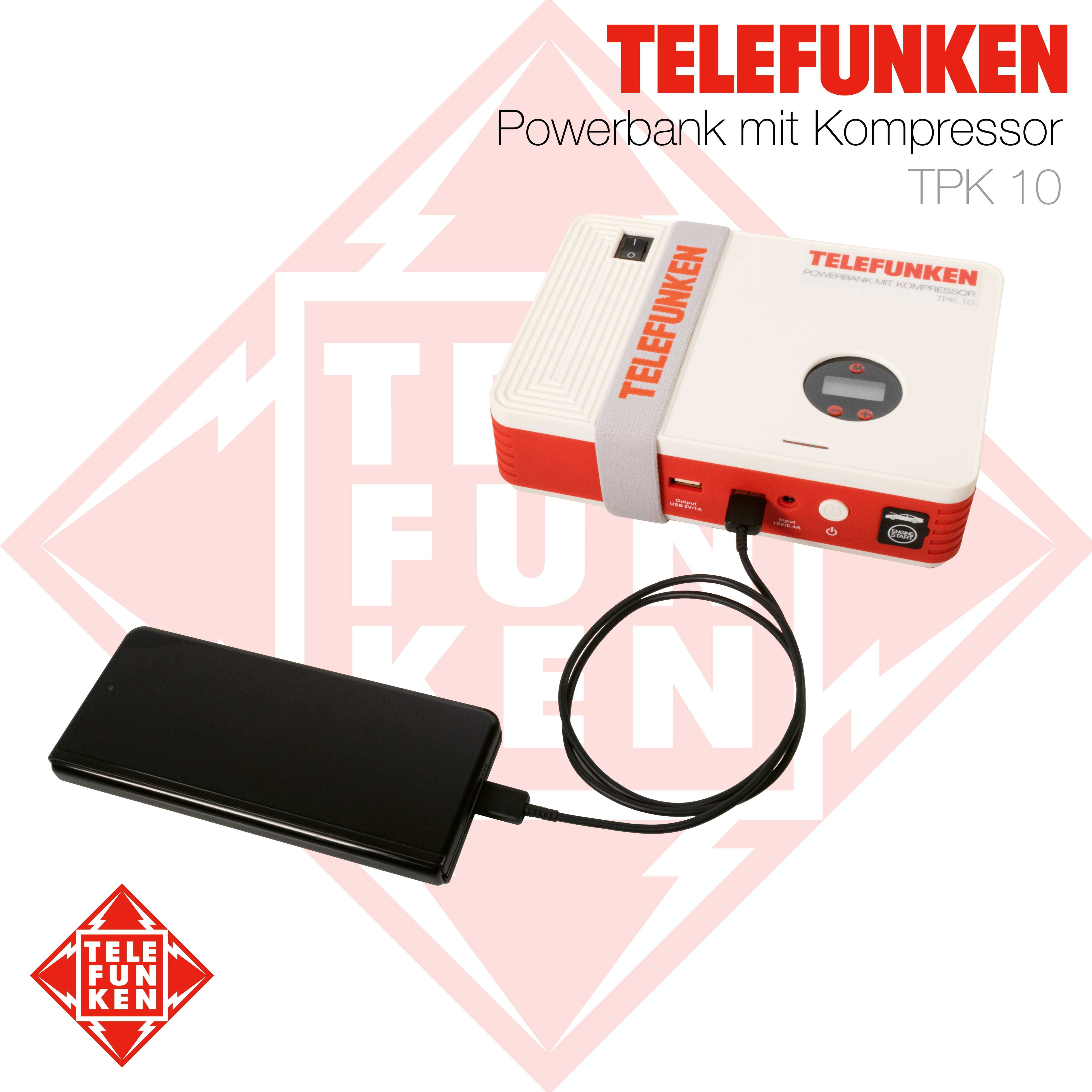 Telefunken Powerbank mit Kompressor TPK 10