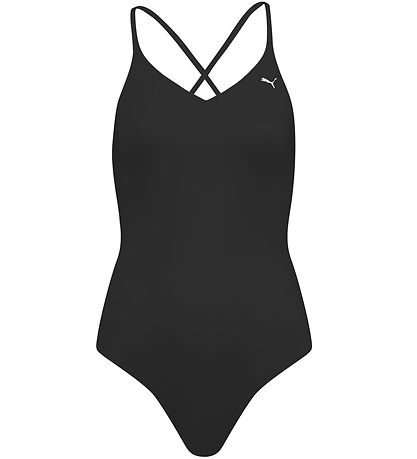 Puma Badeanzug - Crossback V-Neck Wattiert - Schwarz