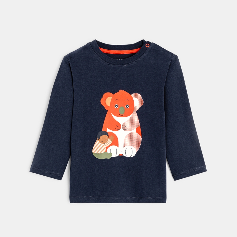 T-shirt koala câlin bleu bébé garçon