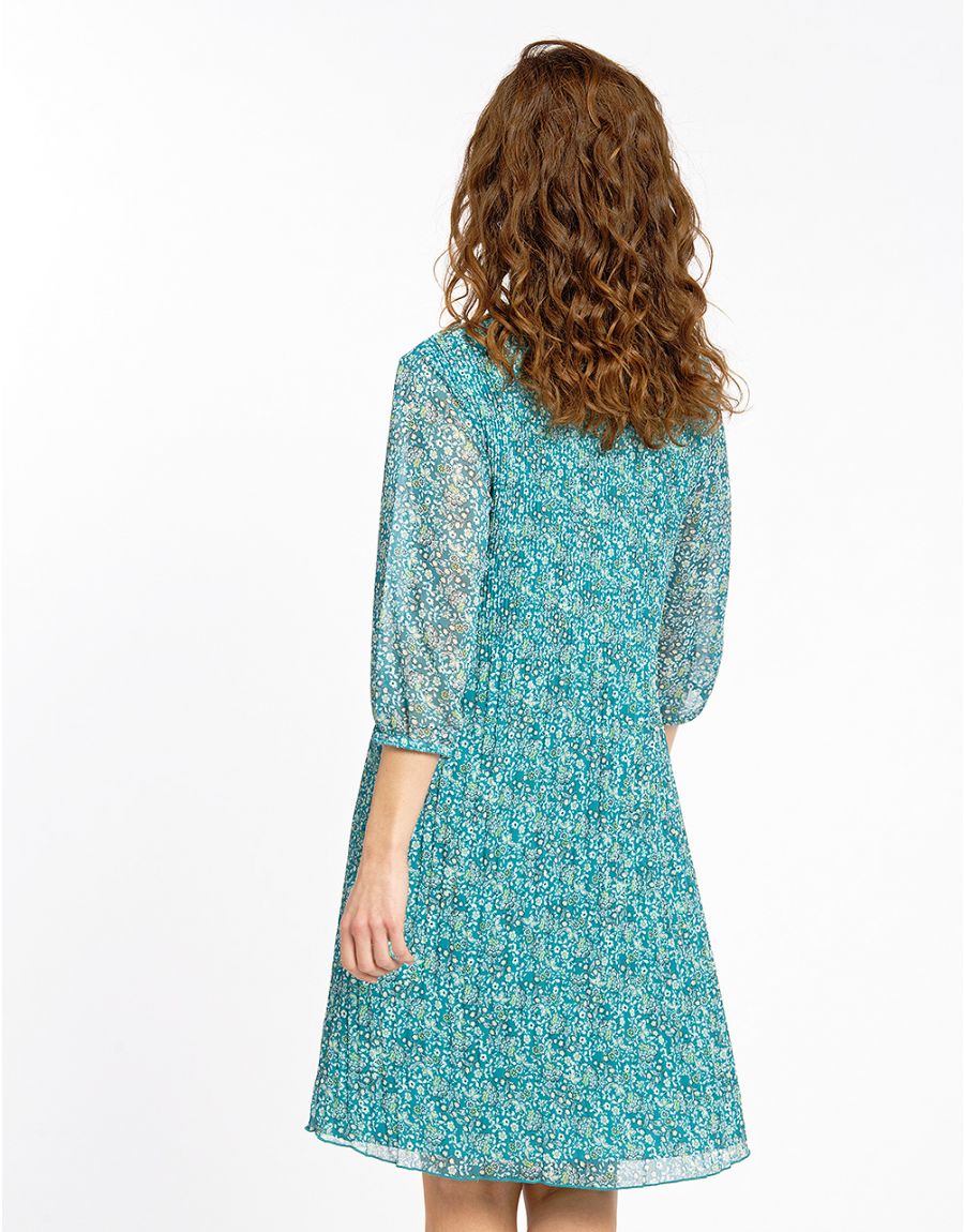 Robe plissée voile bleue