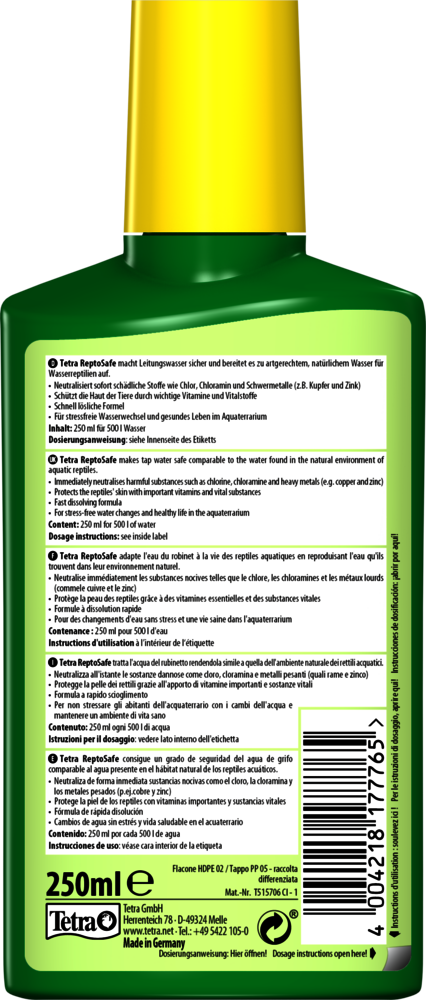 Tetra Reptosafe 250ml | Waterverbeteraar reptielen
