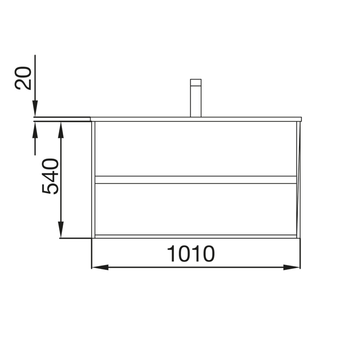 Muebles Project badkamermeubel hoogglans wit 100cm
