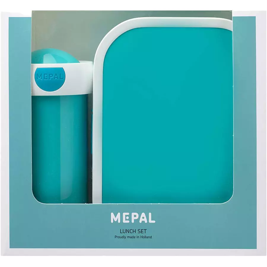 Mepal Brotdose + Verschlussbecher Campus 300 ml + 700 ml 2er Set türkis