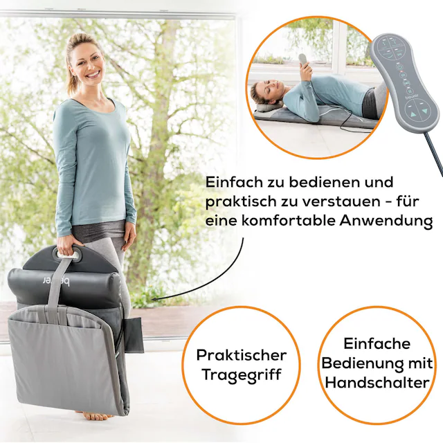 BEURER Massagematte »MG 280 Yoga-& Stretchmatte zum Dehnen & Stretchen« 7 Luftkammern zur Imitation von Yoga- & Dehnübungen, mit Wärmefunktion