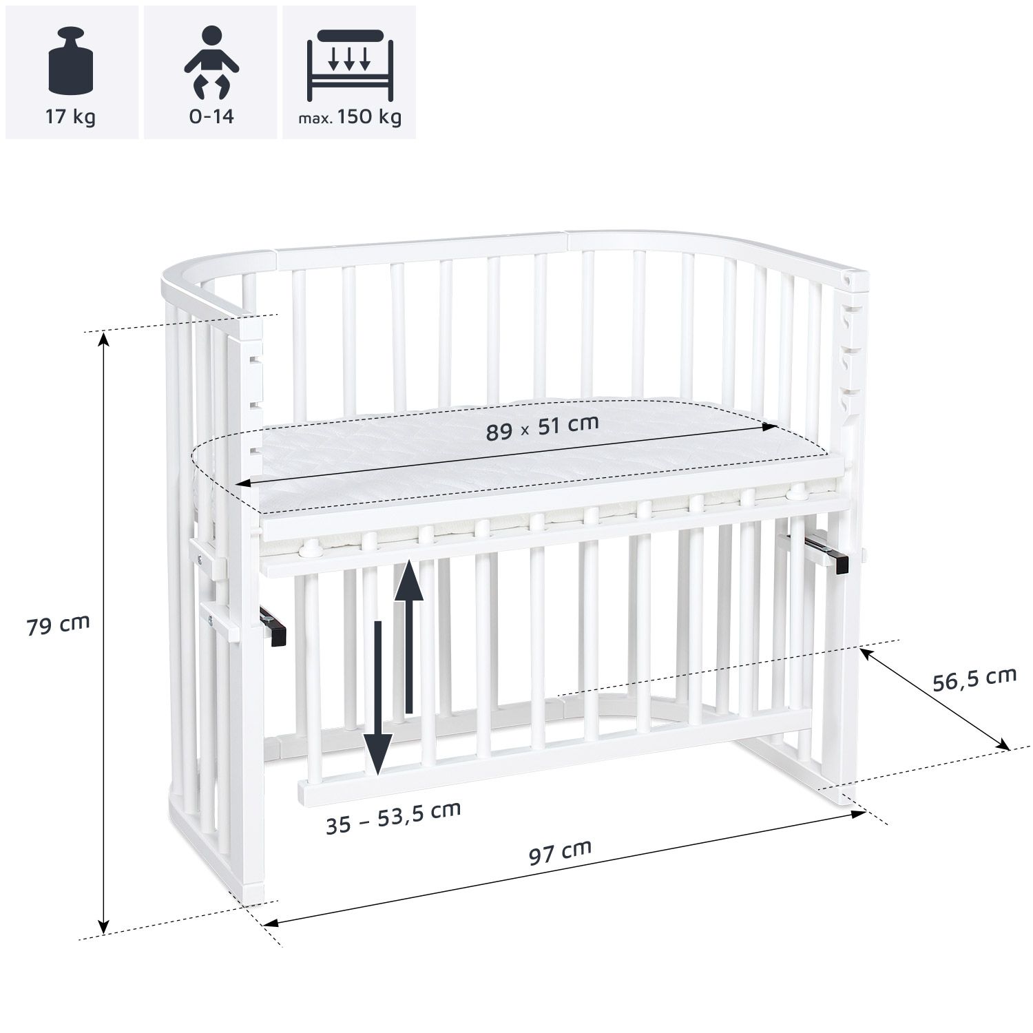 Beistellbett MAXI COMFORT PLUS