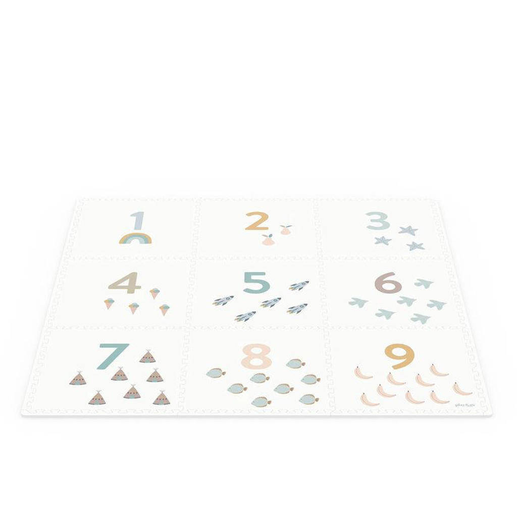 EEVAA 2-in-1 omkeerbare puzzel speelmat en opbergdoos Numbers/Dots (180x180cm - 9 tegels)