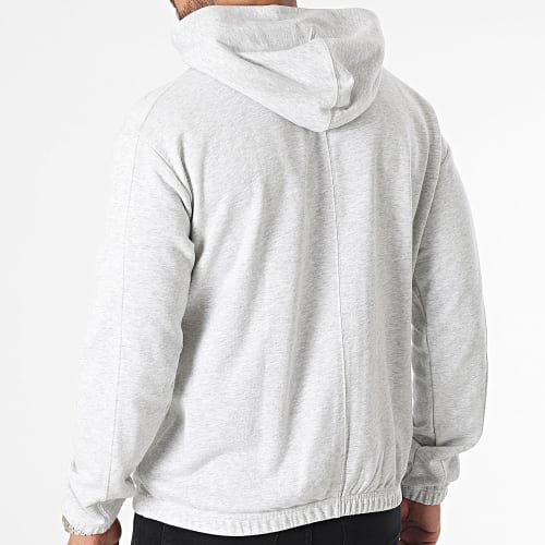 Sweat Zippé Capuche 3J401 Gris Chiné