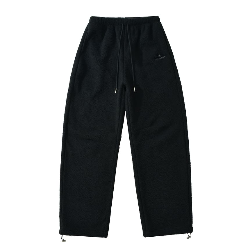 Opuscule - Fleece broek met trekkoord en geborduurde letters