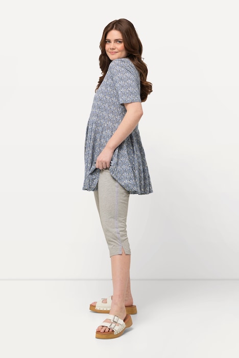 Capri-Leggings, seitliches Spitzenband, Biobaumwolle
