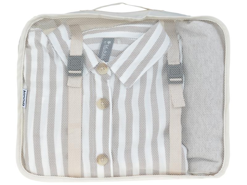 KOOR Kleiderbeutel Reesa, Grösse L, 2er-Pack, Beige Packhilfe-Set für Ordnung im Koffer
