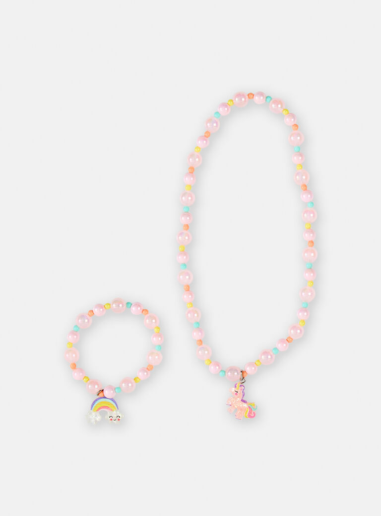 Lot d'un collier et un bracelet pour fille