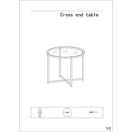Cross hjørnebord - sort
