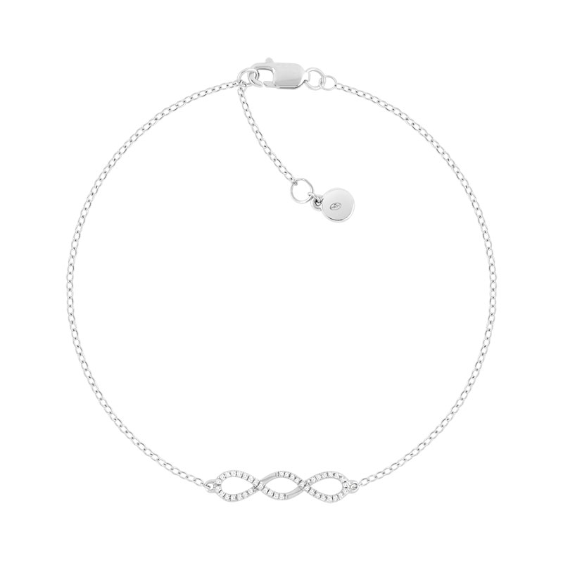 Bracelet or 375 blanc diamants 18 cm