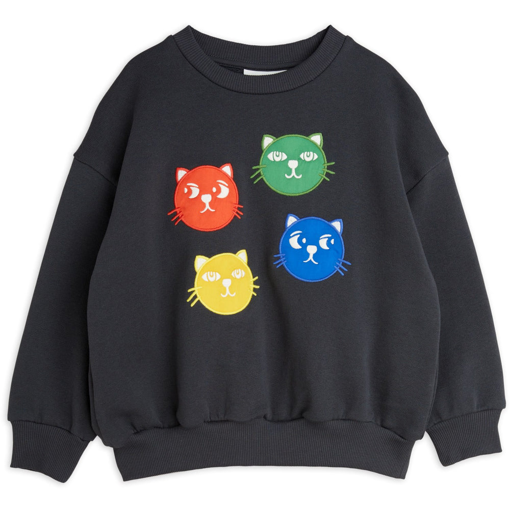 Køb Mini Rodini Black Cool Cats Application Sweatshirt