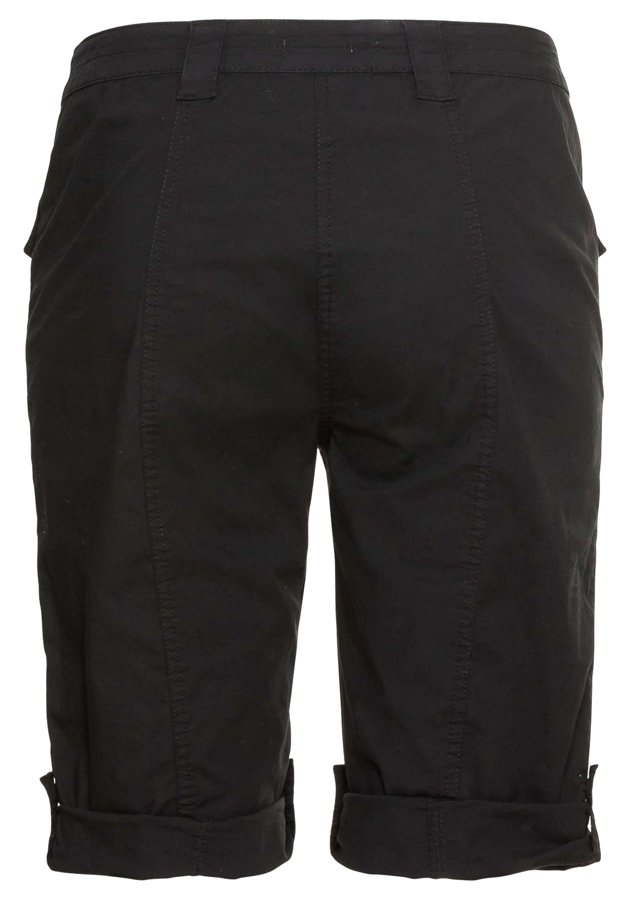 Stretch-Bermudas mit aufgesetzten Taschen und Patten