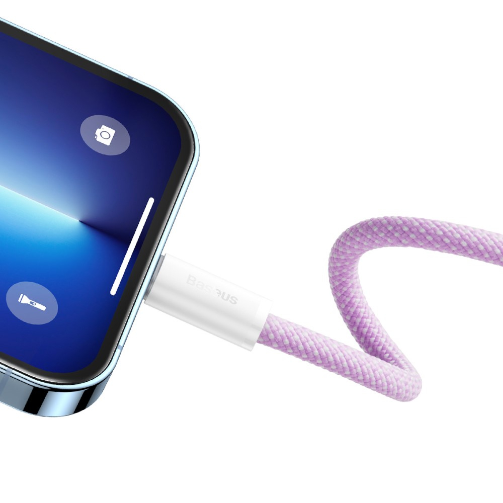 (2m) 20W Dynamic USB C auf Lightning Nylon Ladekabel Fast Charging Datenkabel - Lila