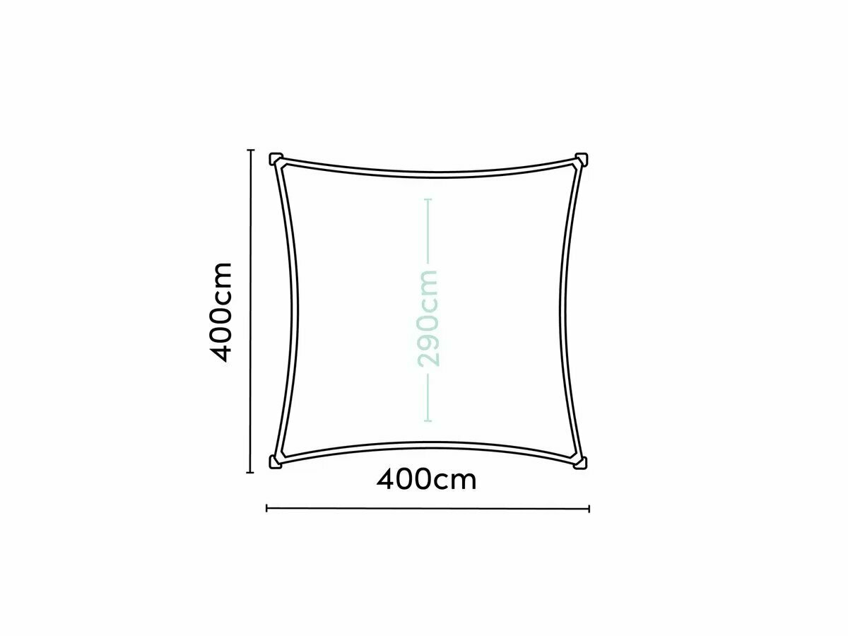 Platinum dreamsail 4x4m vierkant schaduwdoek - Ecru
