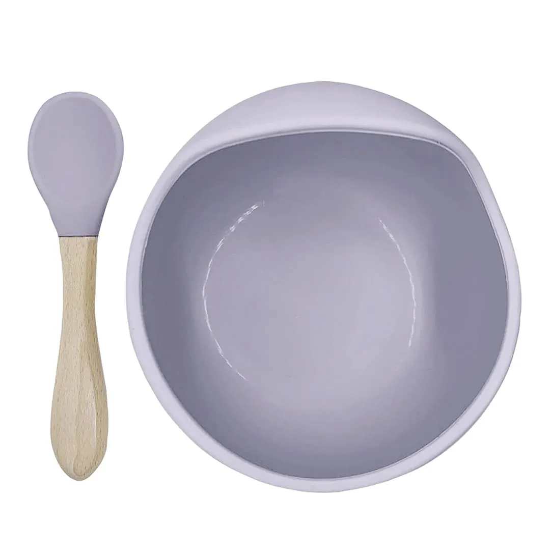 Kushies Cuillère et Bol en Silicone Siliscoop - Lilas