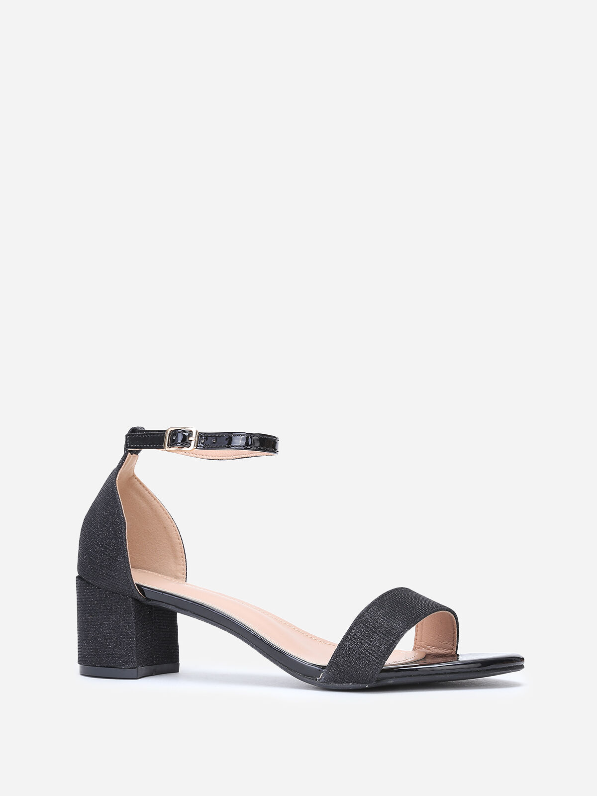Sandales vernies et pailletées grandes tailles- Noir