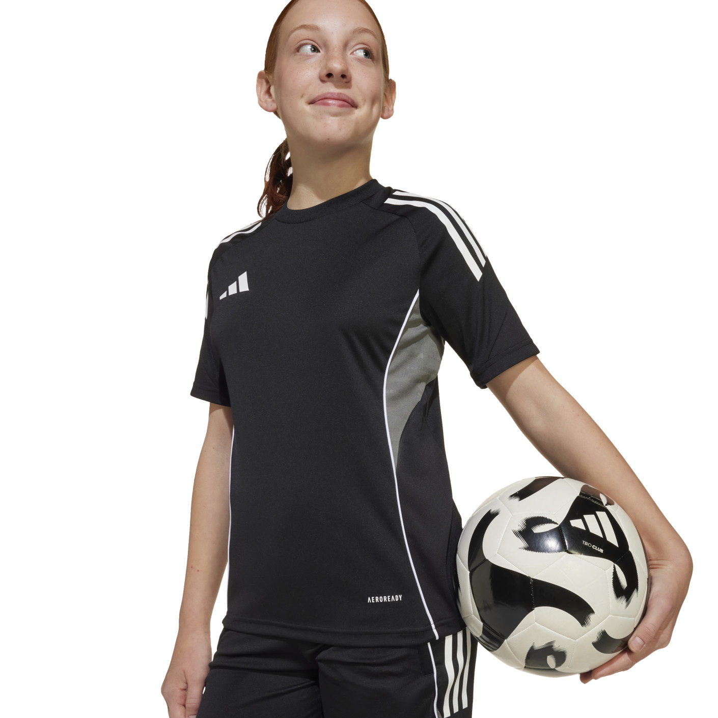 Adidas Tiro 25 Competition Trainingsshirt Kids Zwart Grijs Wit