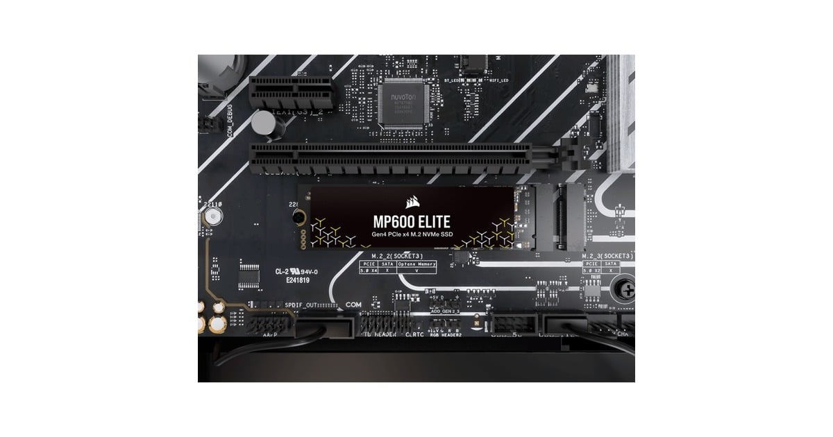 CorsairMP600 ELITE 2 TB SSD  (Zwart, CSSD-F2000GBMP600ENH, PCIe Gen 4.0 x4, NVMe 1.4, M.2 2280)