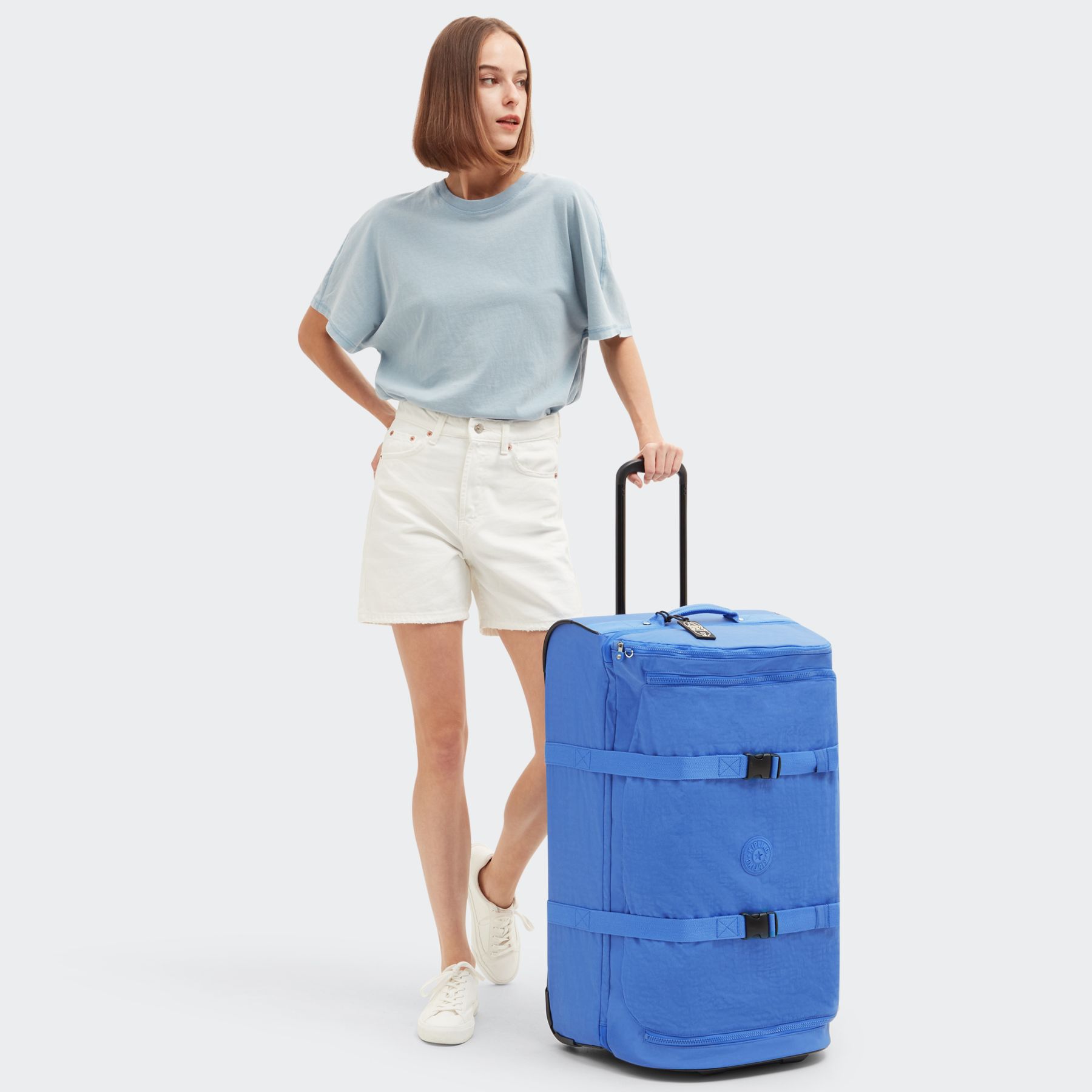 AVIANA L Grande valise à roulettes avec sangles ajustables - Havana Blue