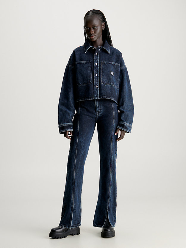 Jaqueta jeans cropped oversized