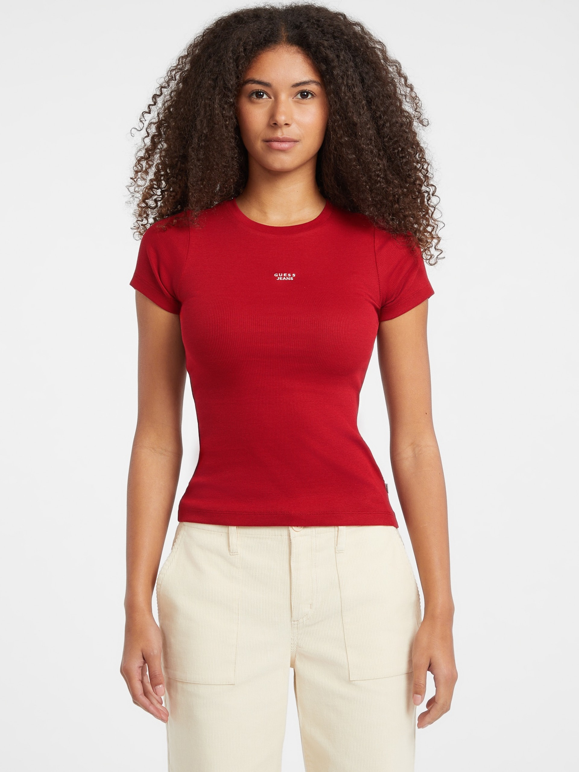 Camiseta Slim com Logo Bordado