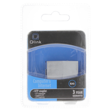 Q-Link UTP koppelstuk 8P RJ45 afgeschermd aluminium kleur