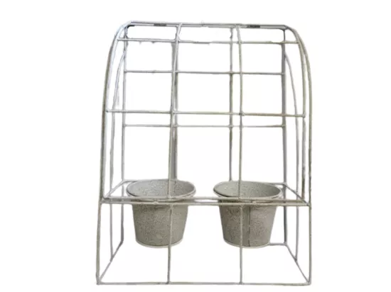 Jardinière murale extérieure jardin porte plante métal gris 43 cm