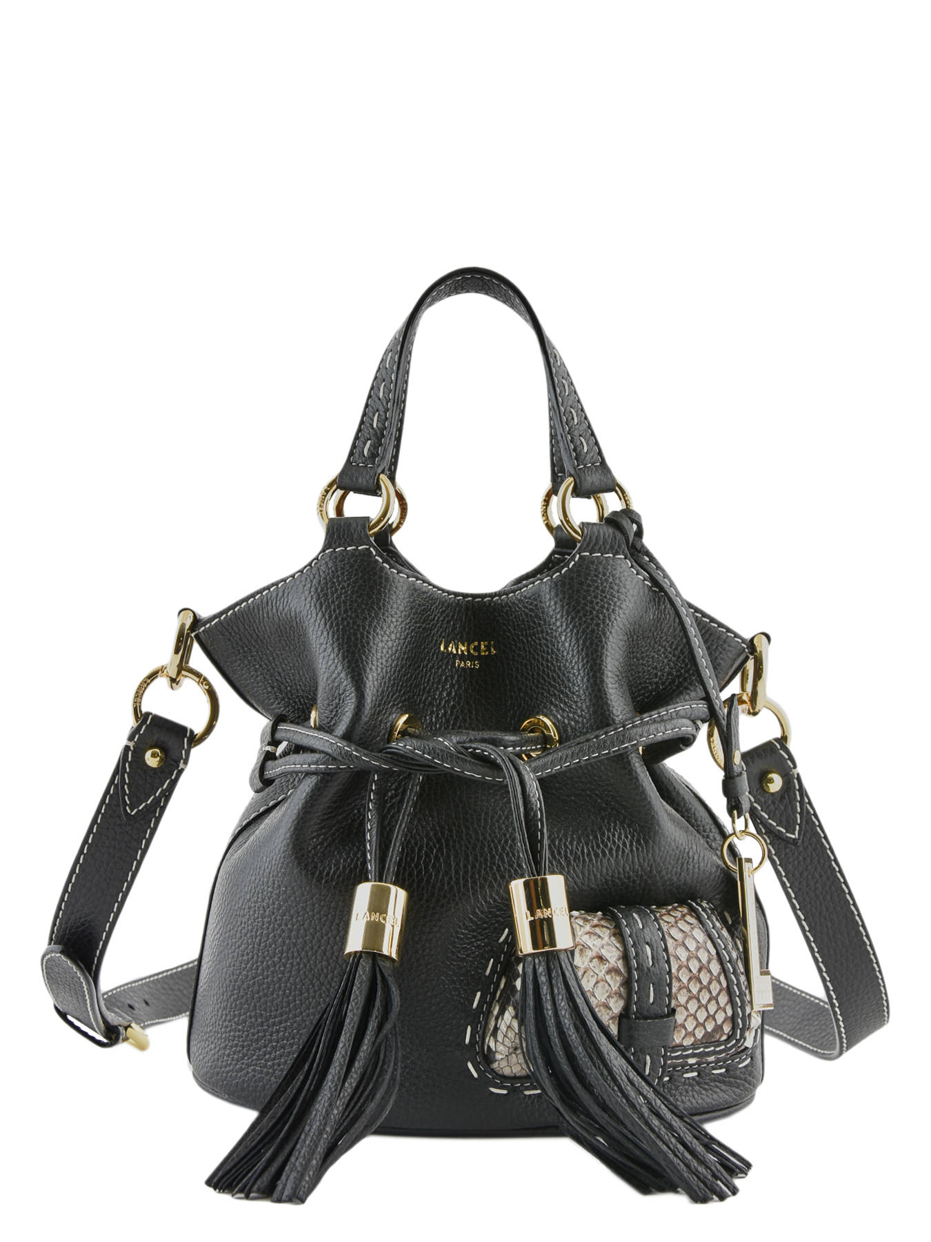 Sac seau S Premier Flirt Python cuir LANCEL