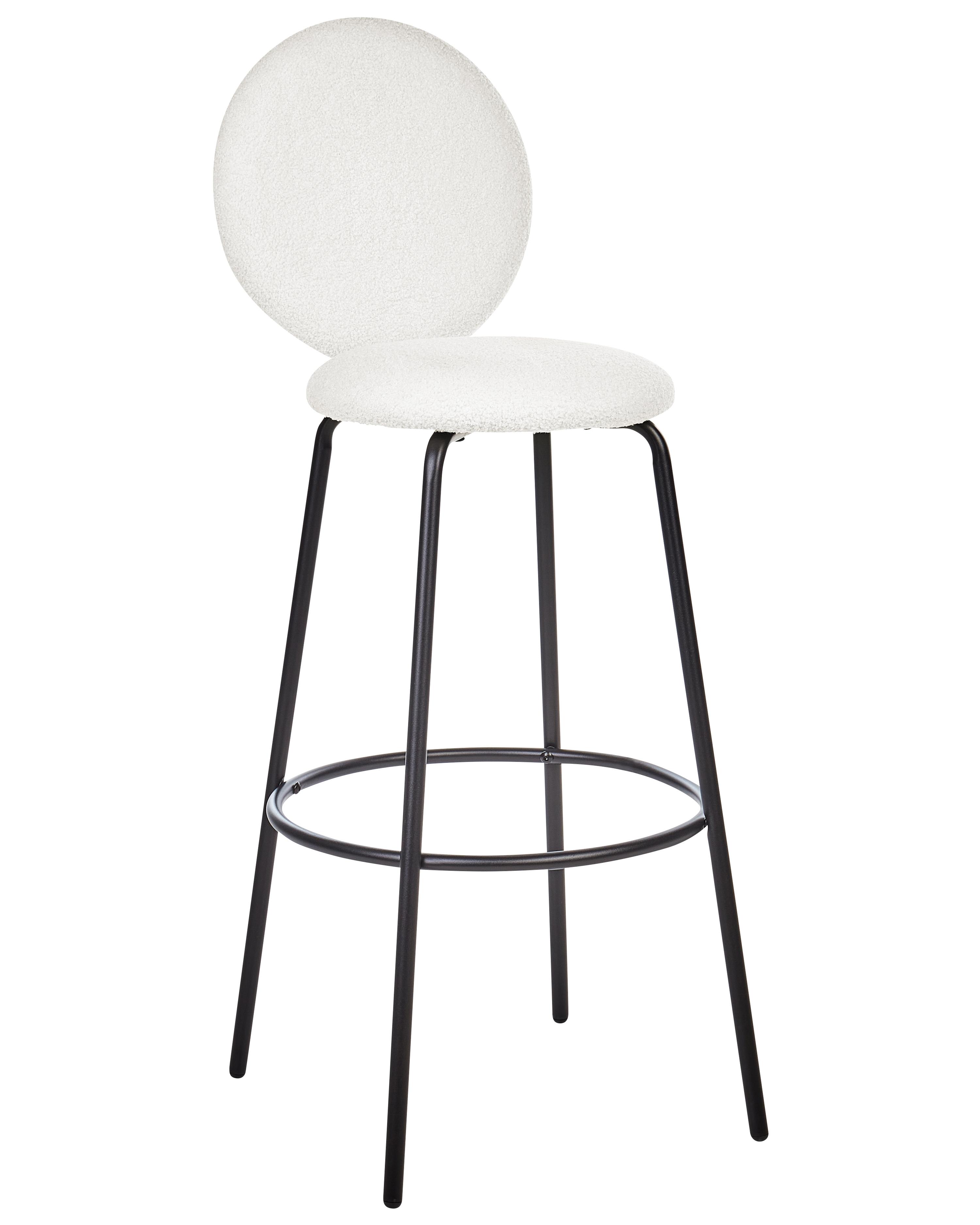 Set van 2 barstoelen EMERY Bouclé Wit