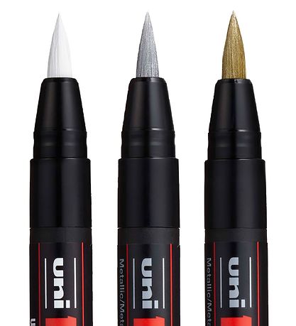 Posca Tuschen m. Pinselspitze - PCF-350 - 3 st.. - Silber/Gold/W