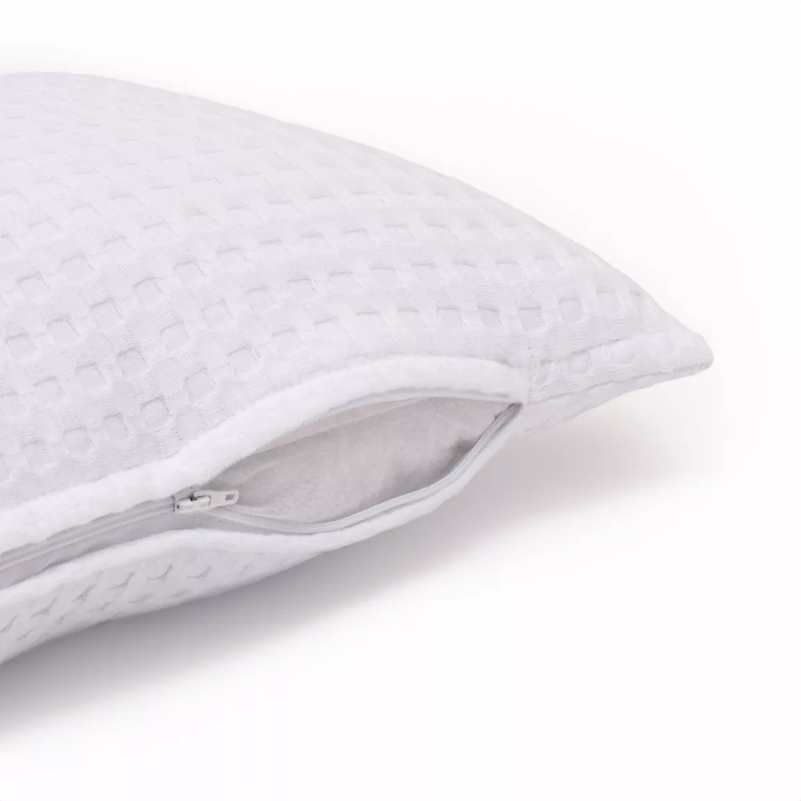 Housse de coussin rectangulaire coton nid d'abeille (30 x 50 cm) Maya Blanche