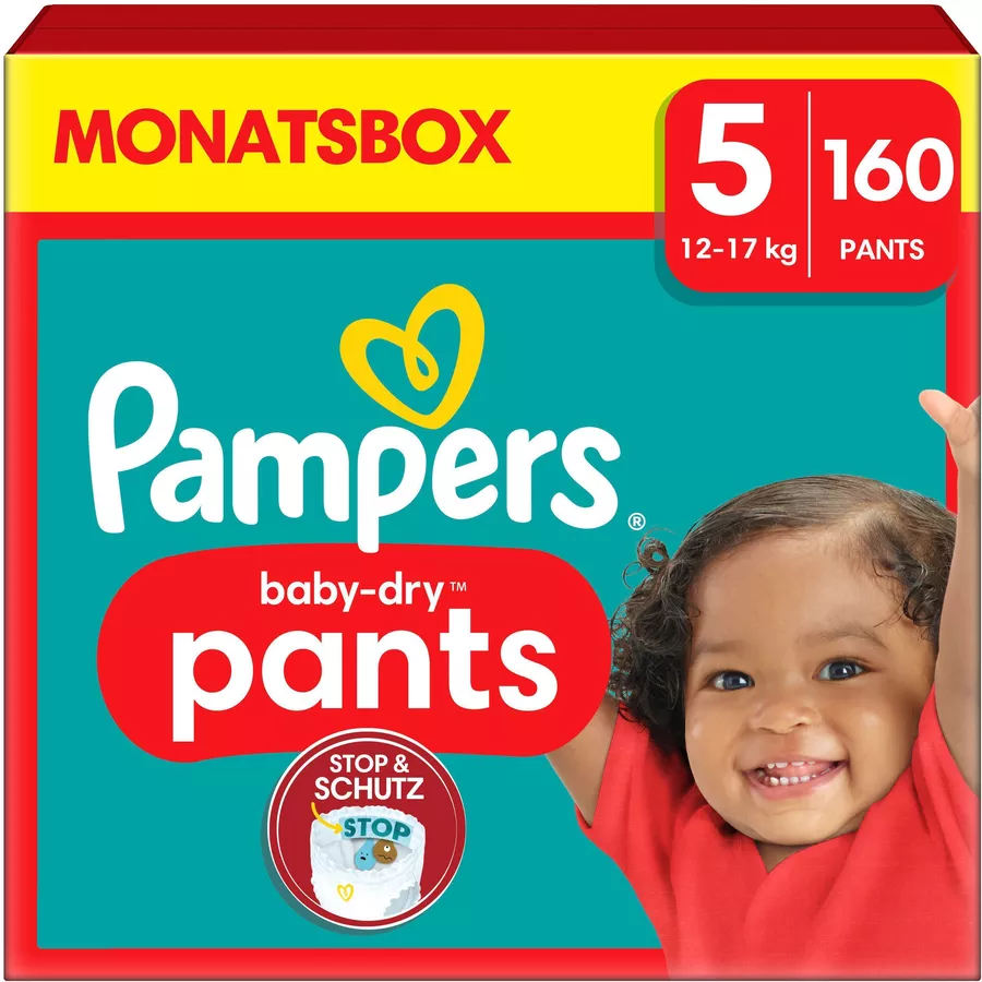 Pampers Baby-Dry Pants, Gr. 5 Junior, 12-17kg, Monatsbox (1 x 160 Pants)