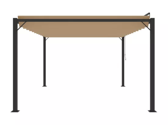 Tonnelle avec toit à persienne 3x4 m Taupe Tissu et aluminium