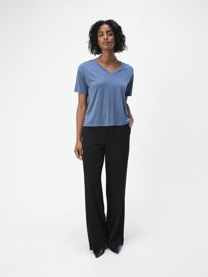 Object OBJANNIE RE S/S V-NECK TOP NOOS Bering sea/col