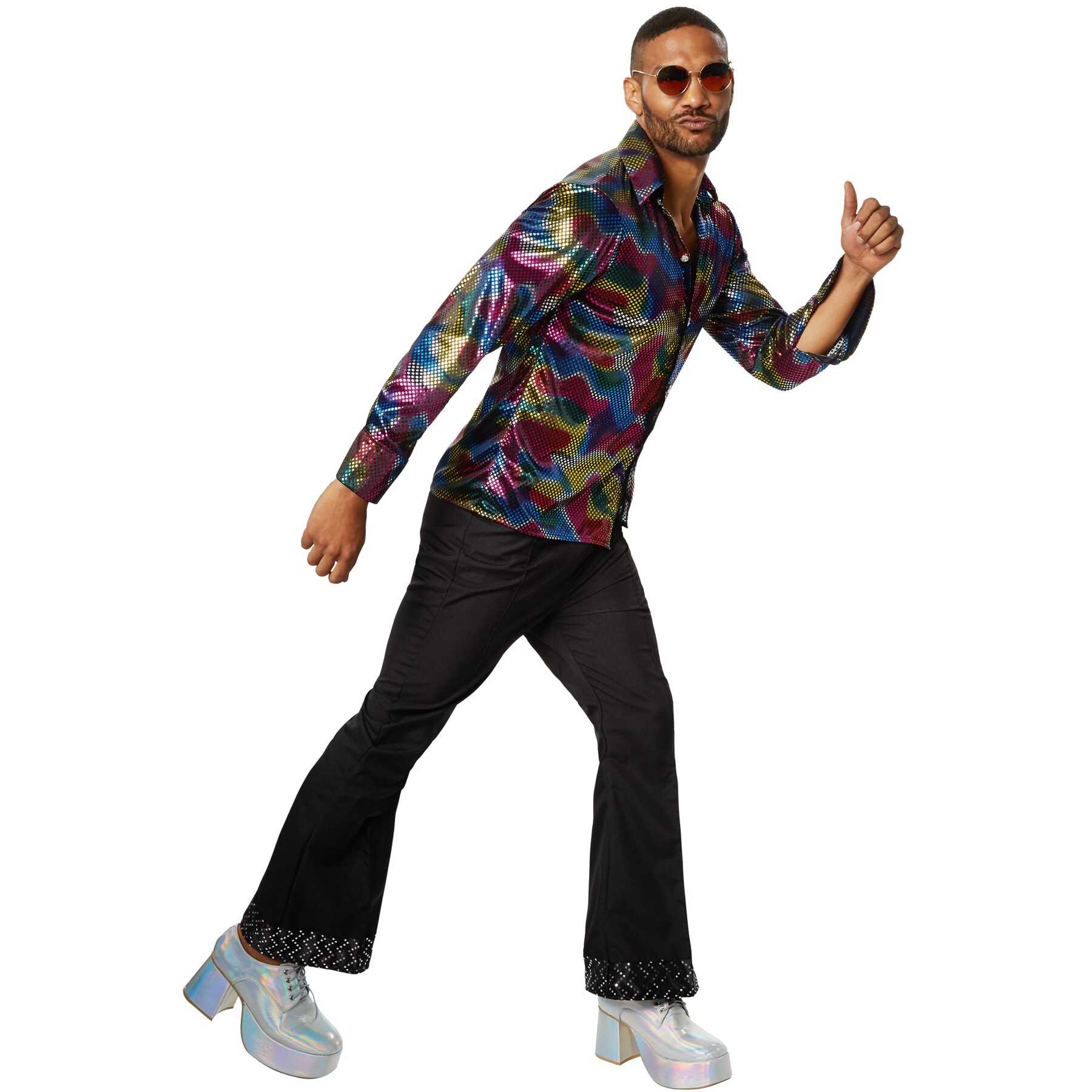 tectake® Herrenkostüm Disco King