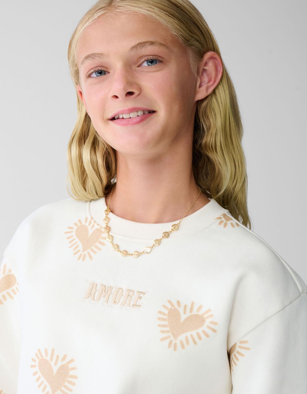 Amore Artwork Sweater Gebroken Wit