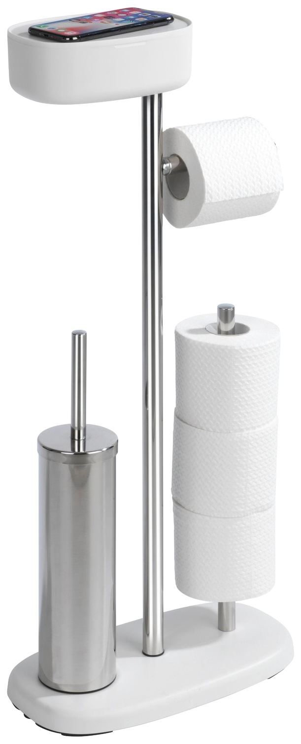 WENKO WC-Garnitur »Rivazza« 1 Stk. aus Edelstahl | Kunststoff integrierter Toilettenpapierhalter und Box
